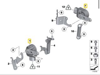 bontott BMW 5 F10 Hátsó Xenon Szintszabályzó Jeladó