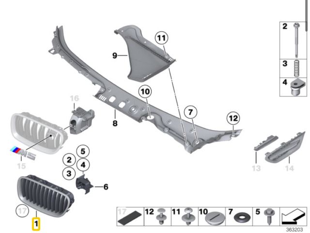 bontott BMW 5 F10 Hűtőrács