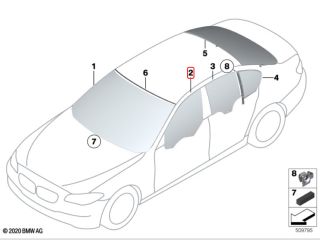 bontott BMW 5 F10 Jobb első Ablak