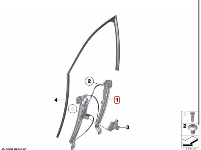 bontott BMW 5 F10 Jobb első Ablakemelő Szerkezet (Elektromos)