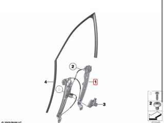 bontott BMW 5 F10 Jobb első Ablakemelő Szerkezet (Elektromos)
