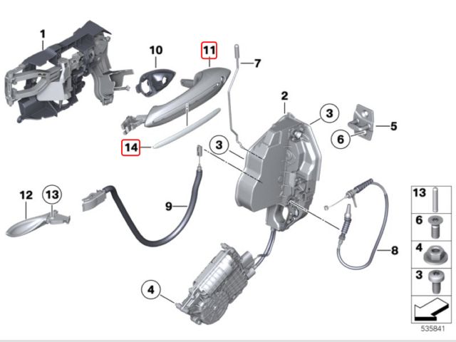 bontott BMW 5 F10 Jobb első Külső Kilincs