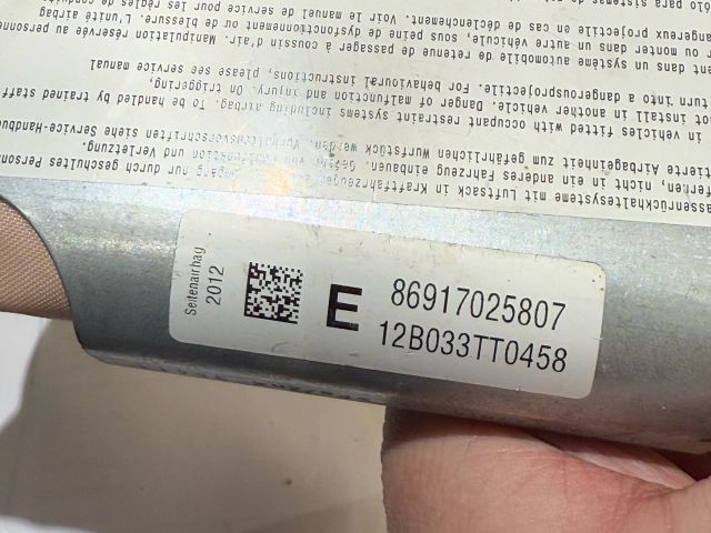 bontott BMW 5 F10 Jobb Függönylégzsák és Oldallégzsák