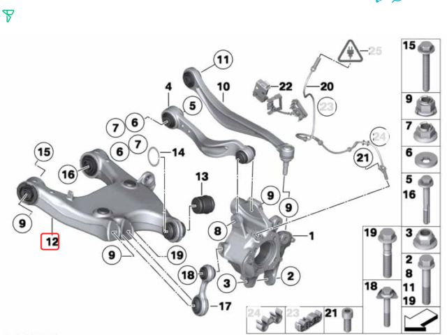 bontott BMW 5 F10 Jobb hátsó Alsó Hátsó Lengőkar
