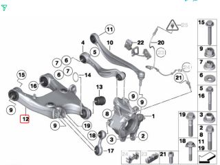 bontott BMW 5 F10 Jobb hátsó Alsó Hátsó Lengőkar