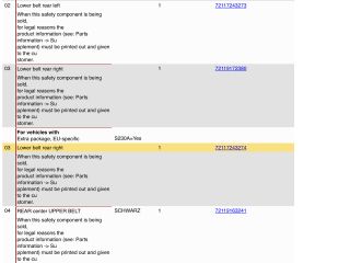 bontott BMW 5 F10 Jobb hátsó Biztonsági Öv Csat