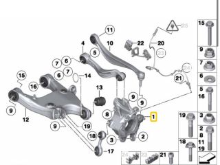 bontott BMW 5 F10 Jobb hátsó Csonkállvány Kerékaggyal
