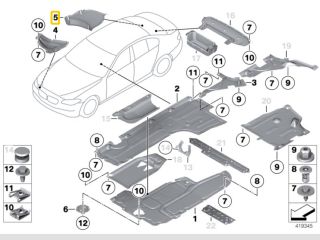 bontott BMW 5 F10 Jobb hátsó Fenéklemez