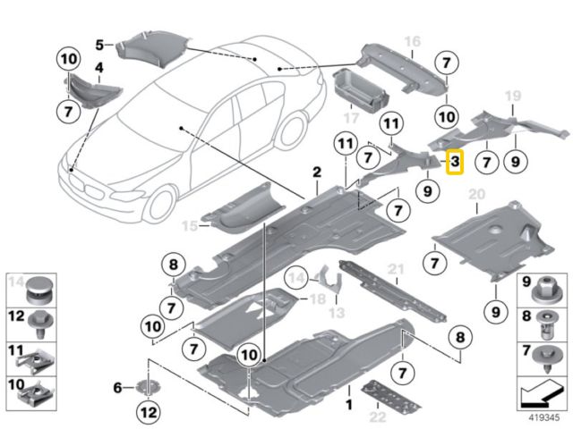 bontott BMW 5 F10 Jobb hátsó Küszöb Légterelő Vég