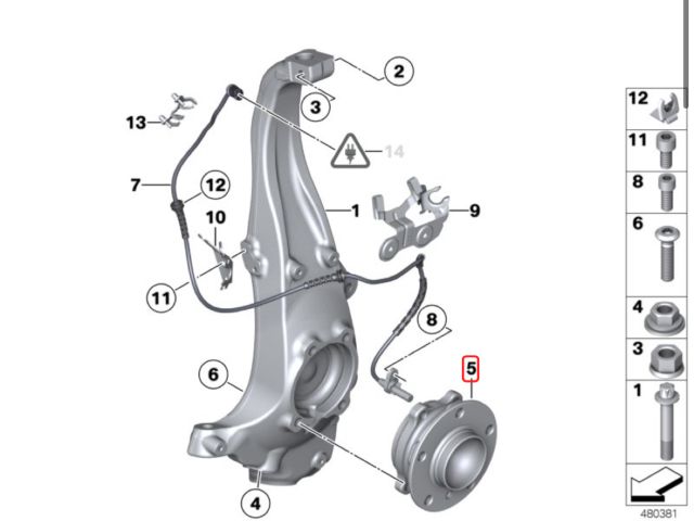 bontott BMW 5 F10 Kerékcsapágy