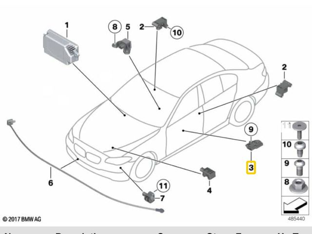 bontott BMW 5 F10 Légzsák Indító Modul Oldallégzsák