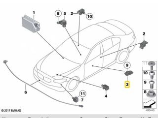 bontott BMW 5 F10 Légzsák Indító Modul Oldallégzsák
