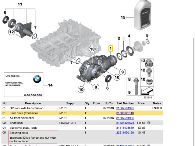 bontott BMW 5 F10 Első Differenciálmű