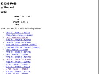 bontott BMW 5 F10 Gyújtótrafó