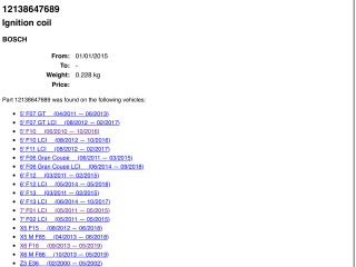 bontott BMW 5 F10 Gyújtótrafó