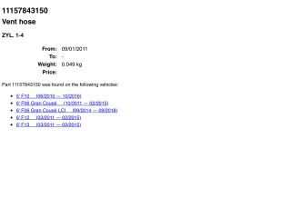 bontott BMW 5 F10 Kartergázcső