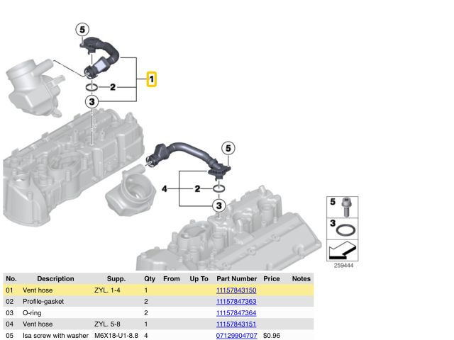 bontott BMW 5 F10 Kartergázcső