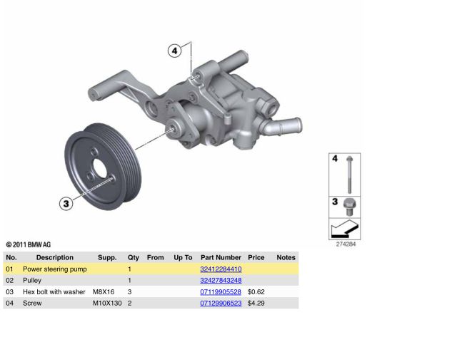 bontott BMW 5 F10 Kormányszervó Motor (Hidraulikus)