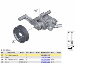 bontott BMW 5 F10 Kormányszervó Motor (Hidraulikus)