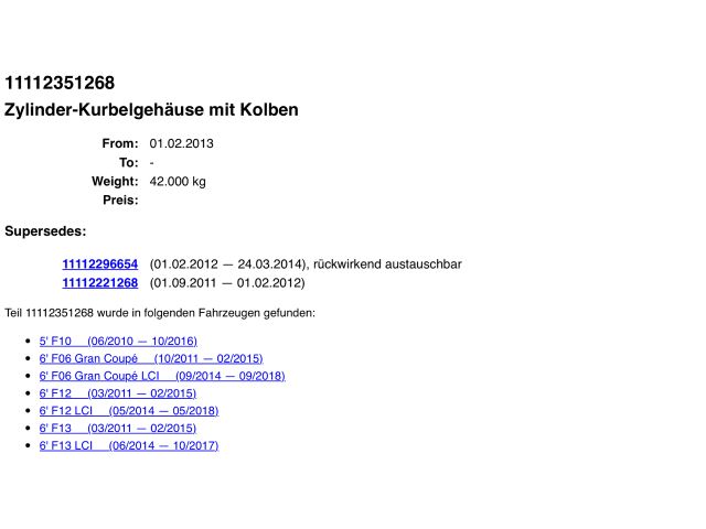 bontott BMW 5 F10 Motorblokk (Fűzött)