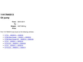 bontott BMW 5 F10 Olajszivattyú