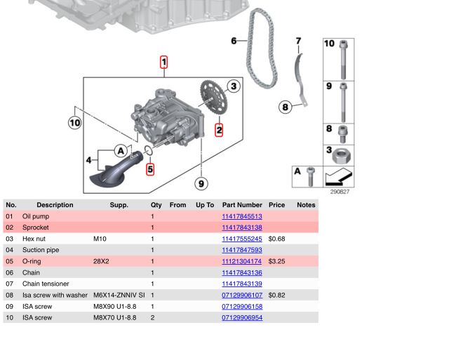 bontott BMW 5 F10 Olajszivattyú
