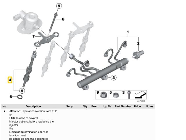 bontott BMW 5 F10 Porlasztó Sor / Híd