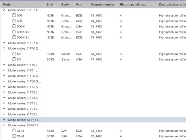 bontott BMW 5 F10 Porlasztó Sor / Híd