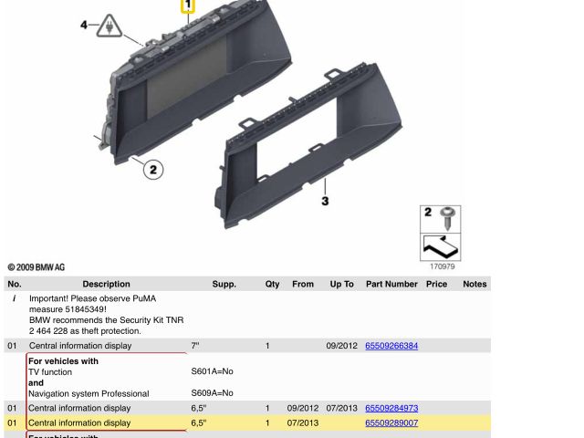 bontott BMW 5 F10 Multifunkciós Kijelző