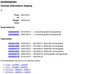 bontott BMW 5 F10 Multifunkciós Kijelző