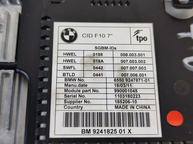 bontott BMW 5 F10 Multifunkciós Kijelző