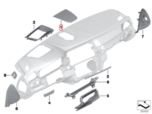 bontott BMW 5 F10 Műszerfal Középső Hangszóró Burkolat