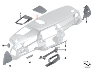 bontott BMW 5 F10 Műszerfal Középső Hangszóró Burkolat