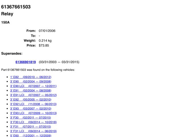 bontott BMW 5 F10 Relé