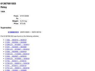 bontott BMW 5 F10 Relé