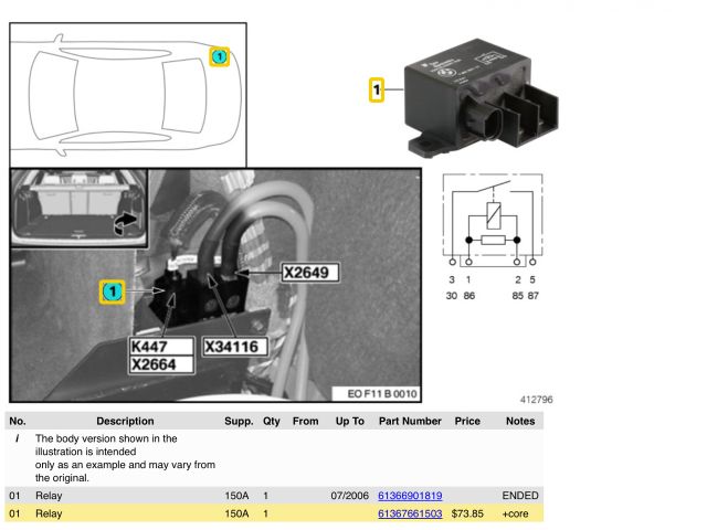 bontott BMW 5 F10 Relé