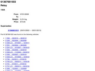 bontott BMW 5 F10 Relé