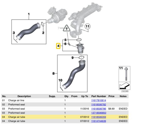 bontott BMW 5 F10 Töltőnyomás Érzékelő