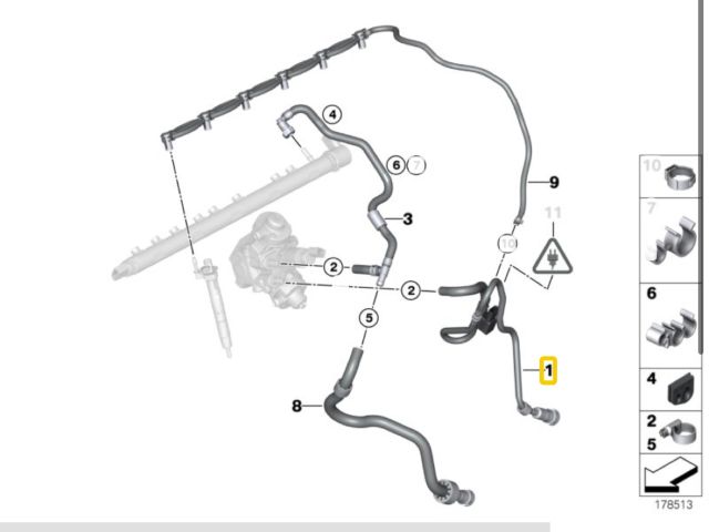 bontott BMW 5 F10 Üzemanyagcső