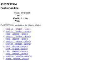 bontott BMW 5 F10 Üzemanyagcső