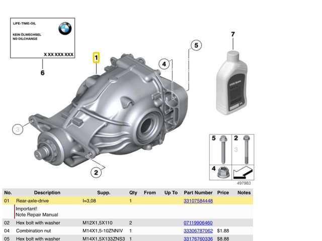 bontott BMW 5 F11 Hátsó Differenciálmű