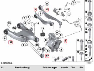 bontott BMW 5 F11 Hátsó Futómű (Részeivel)