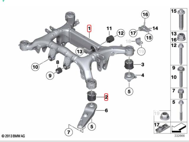 bontott BMW 5 F11 Hátsó Futómű (Részeivel)