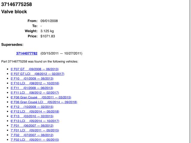 bontott BMW 5 F11 Aktív Futómű Hidraulikus Szeleptömb