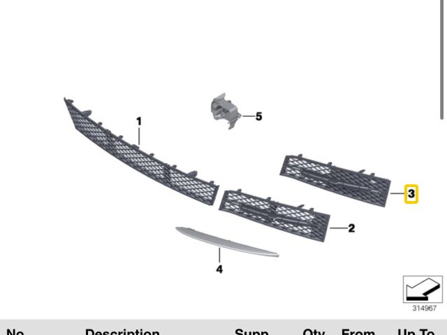 bontott BMW 5 F11 Bal Ködlámpa Rács