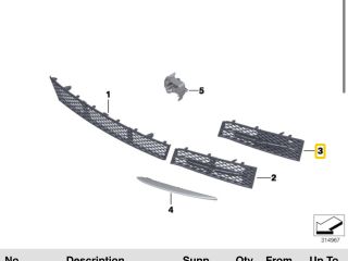 bontott BMW 5 F11 Bal Ködlámpa Rács