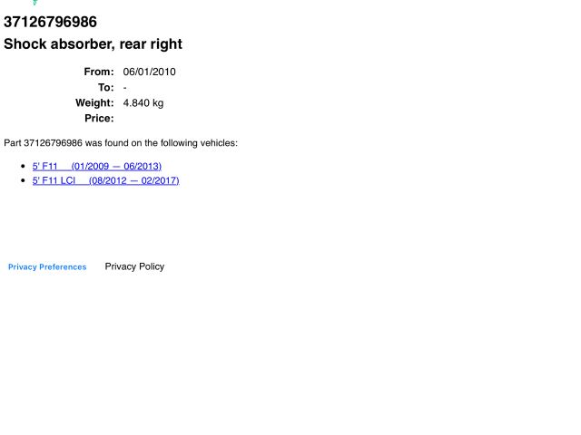 bontott BMW 5 F11 Jobb hátsó Lengéscsillapító