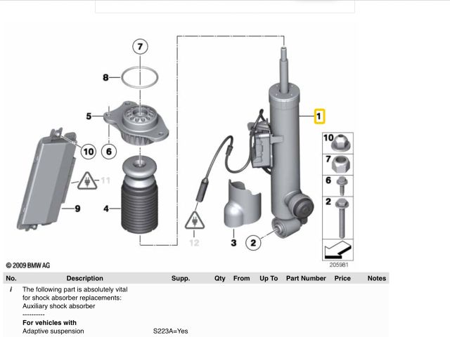 bontott BMW 5 F11 Jobb hátsó Lengéscsillapító