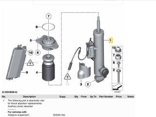 bontott BMW 5 F11 Jobb hátsó Lengéscsillapító