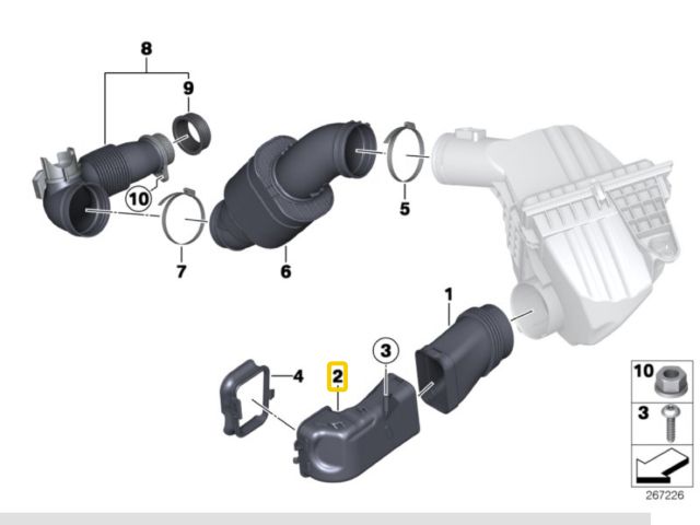 bontott BMW 5 F11 Légbeömlő Cső